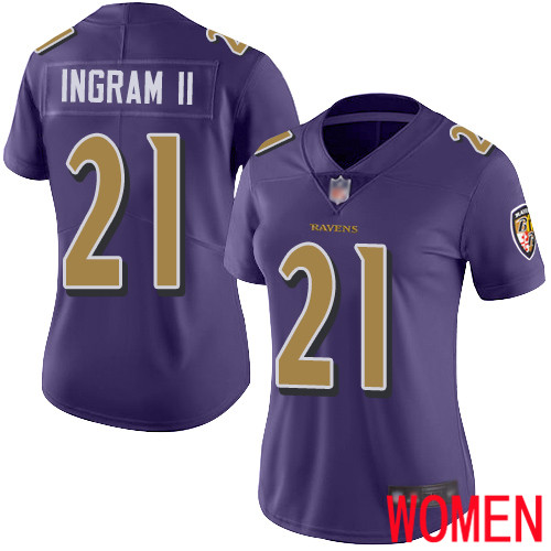 Baltimore Ravens Limited Purple Women Mark Ingram II Jersey NFL Football 21 Rush Vapor Untouchable